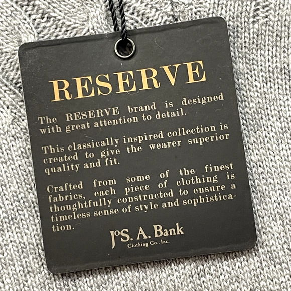 Joseph A Bank Sweater Mens Extra Large Gray Reserve Italian Yarn Cashmere Wool - Picture 8 of 13
